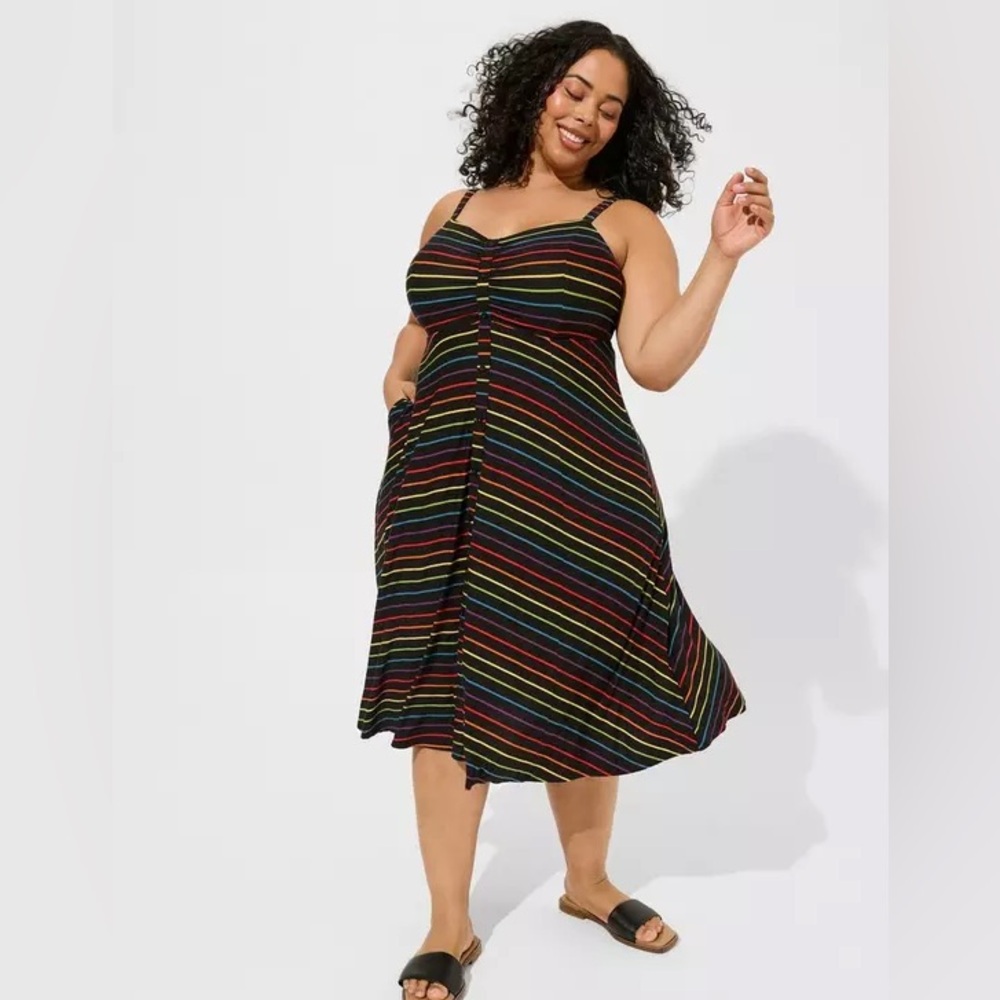 NWOT Midi Super Soft Button-Front Dress Pride 2024